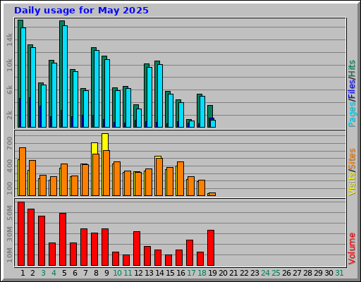 Daily usage for May 2025