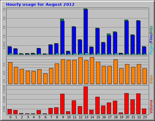 Hourly usage for August 2012