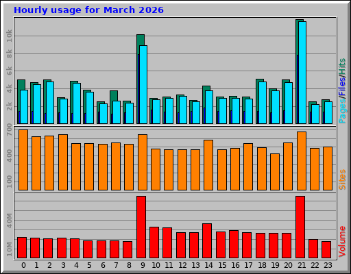Hourly usage for March 2026